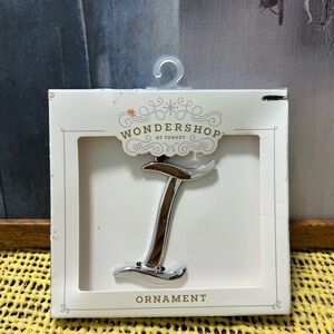 Wondershop Shiny Silver Letter I Ornament